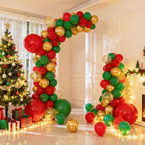 Image of RUBFAC 129pcs Green Balloons Different Sizes 18 12 10 5 Inch Green Latex Christmas Balloon Garland Arch for Masquerade Party Decorations Birthday Baby Shower Wedding Party Supplies