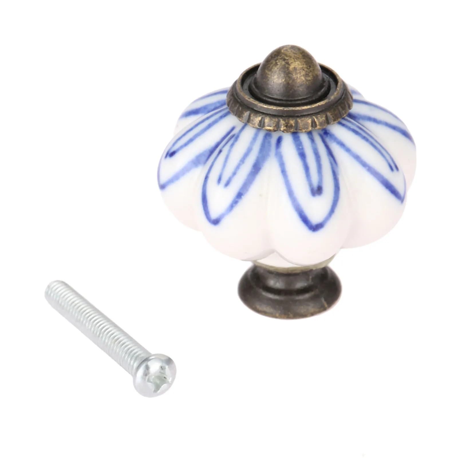 WLIHDB 5Pairs Antique Ceramic Pumpkin Cabinet Handle Knobs Classical Furniture Handles Door Knob Drawer Cupboard Kitchen Pull for Chest of Drawer(Color3)