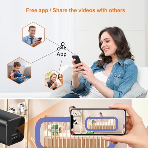 Image of BIGASUO 1080P Wi-Fi Mini Spy Camera - USB Charger Hidden Camera with App Control & Live View, SD Card Storage - Supports Up to 256GB Card - Home & Office Security Surveillance Camera (B82)