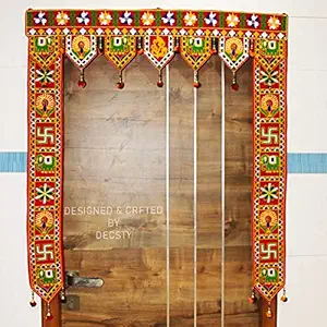 VANDIK Velvet Toran Bandarwal and Traditional Main Entrance Side Hanging for Home and Mandir