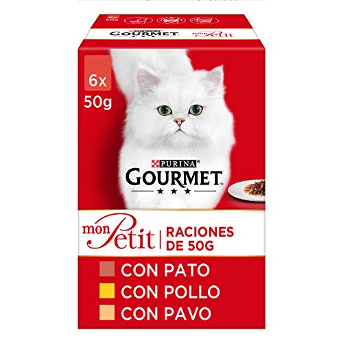 Purina Gourmet Mon Petit conmida para gatos con Pato, Pollo y Pavo 8 x [6 x 50 g]