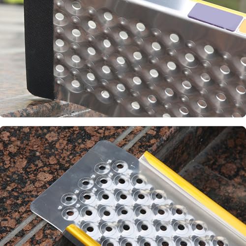 Rampa Umbral de Aluminio, Rampa de Entrada de 39" para Silla de Ruedas y Autos, Superficie Antideslizante Ligera para Puerta, Escalón, Garaje y Bordillo miniatura 4