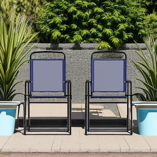 image for Flash Furniture Mystic Folding Patio Sling Chairs, Outdoor Textilene L
