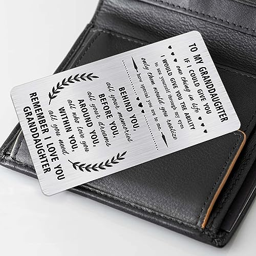 Alotozo Granddaughter Christmas Wallet Card - To My Granddaughter Gifts - Grand Daughter Cards from Grandma Grandpa4