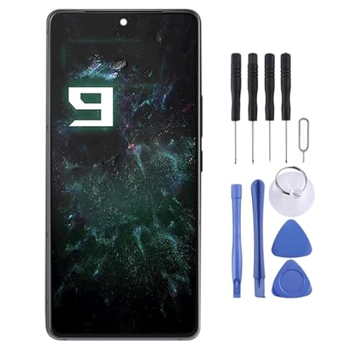 QING BO �X�y�A�p�[�c for ASUS ROG Phone 9 5G AMOLED �I���W�i�� LCD �X�N���[���A�f�W�^�C�U�[�t���t���A�Z���u�� (�u���b�N) �g�ѓd�b�A�N�Z�T���[
