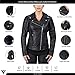 Viking Cycle Classic Cruise Cowhide Motorcycle Leather Biker Jacket for Women (Large)