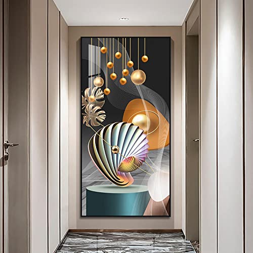 Feuilles d'or cheval affiches pour habiller un couloir vide sans encombrer