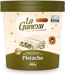 Pasta de Amendoim La Ganexa Com Whey Protein Zero Açucar Pote 450g Sabor Pistache
