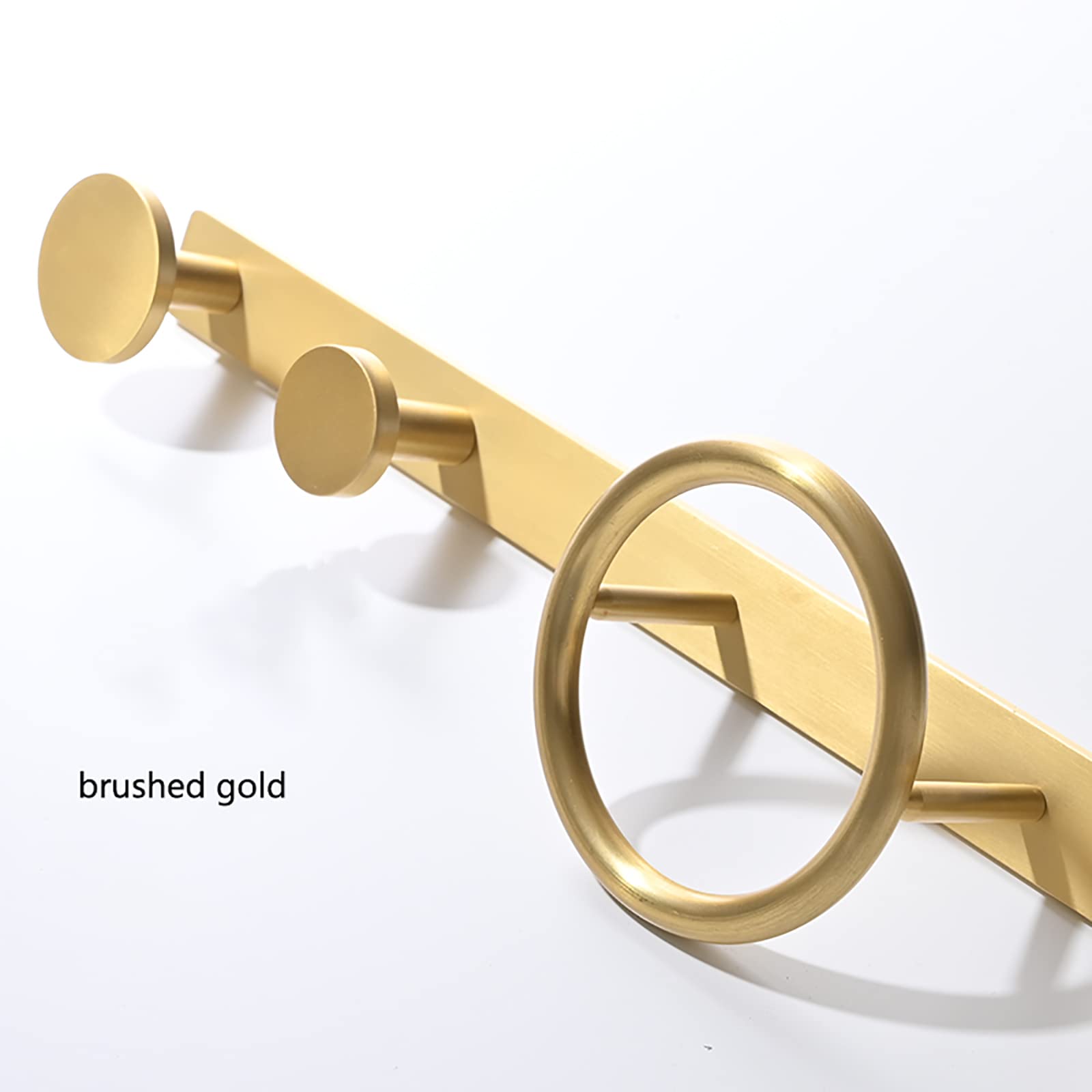 Handtuchhaken Gebürstetes Gold 56cm Kleiderhaken Wandhaken Hakenleiste Weltraum Aluminium Mantelhaken, Garderobenhaken für Küche, Büro, Bad, Doppelte Installation