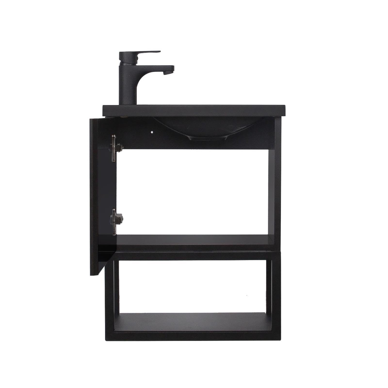 MOB-IN Meuble Lave-Mains Nova Noir Carbone Suspendu