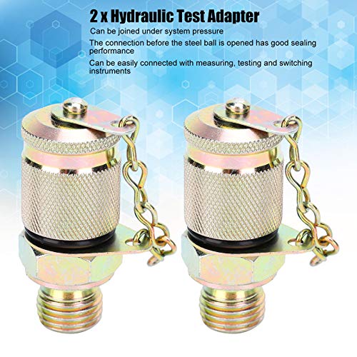 Image of 2Pcs Hydraulic Pressure Test Coupling Kit, High Pressure Hose Fitting Measuring Point Coupling Tool for Lubrication, exhaust, hydraulic system pressure detection and sampling(M10 x 1M12 x 1.25)
