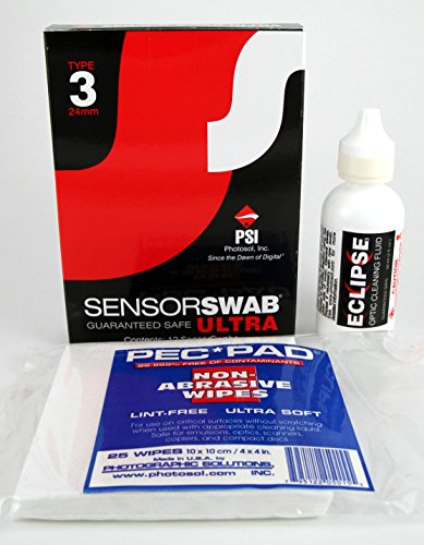 Sensor Swab kit de Base Nettoyage capteur Type 3 (24 mm) avec Sensor Swab, Eclipse et PecPad Cover