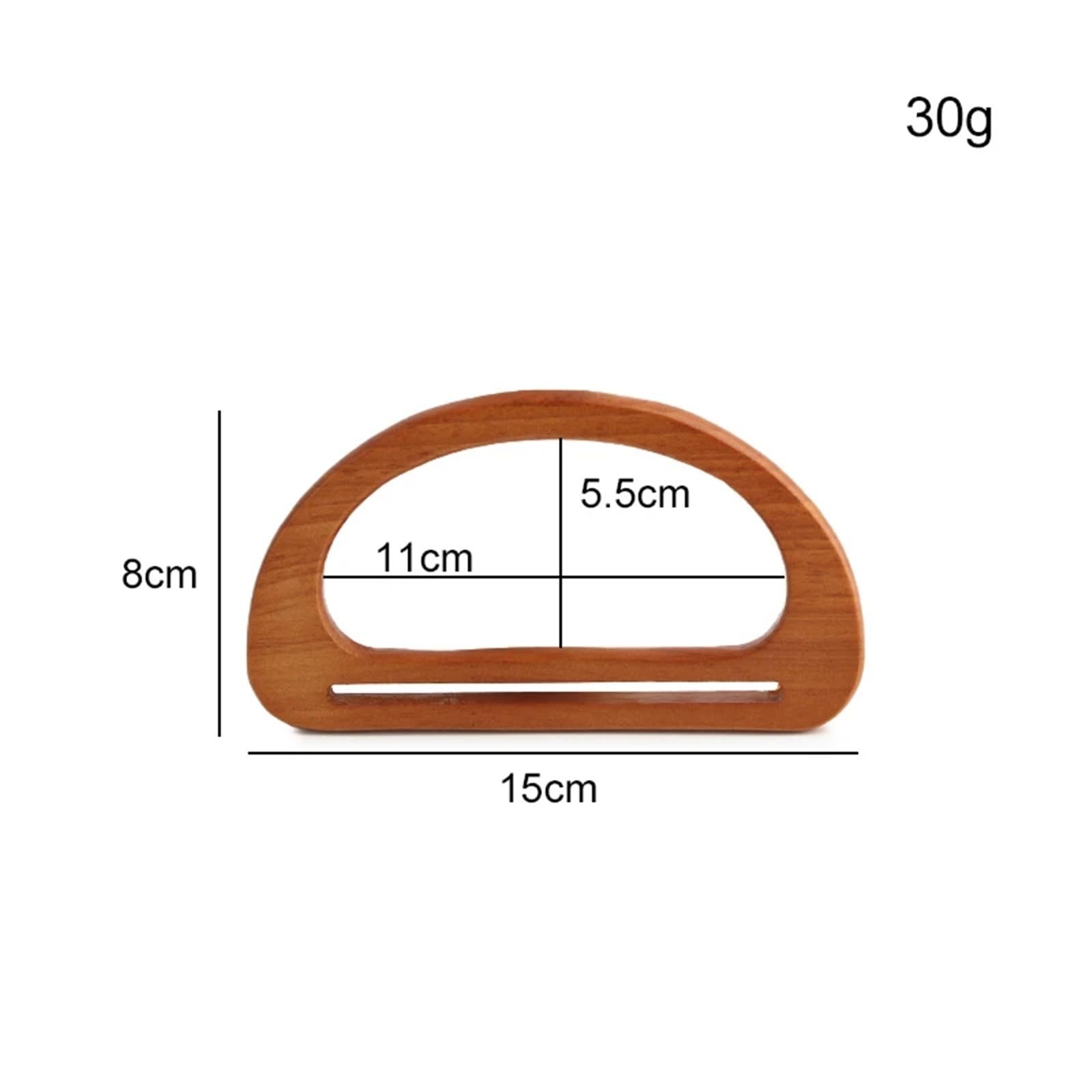 MRKU Asa de Madera para Bolso, Accesorios para Bolsos, Manualidades, Bricolaje, 4 Piezas de 15 cm y 17 cm, Piezas en Forma de D, Soportes de Costura Hechos a Mano para Bolsos de Playa Hechos a Mano