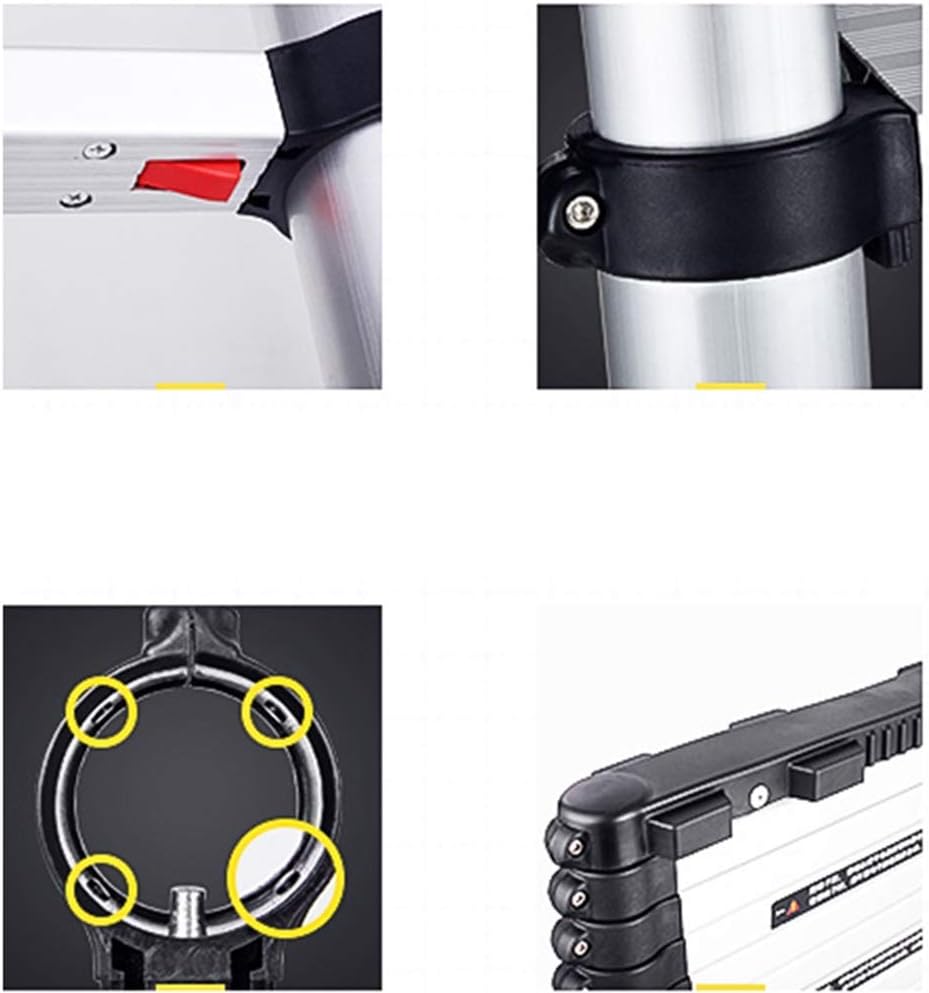 5.5ft16ft Telescoping Ladder Portable Aluminum Telescopic Extension Tall Multi Purpose，EN131 Certified, 330Lb Capacity Easy to Store and Easy to Carry (Size : 2.0m(6.5ft)) Star of Light