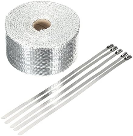 New 5M Silver High Heat Insulation Fiberglass Wrap Exhaust Header Pipe Tape