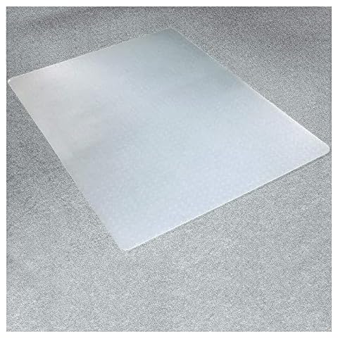 Marvelux ECO Bürostuhl Bodenschutzmatte für niederflorige Teppiche (bis 6mm Höhe) 73 x 117cm milchig-weiß Bürostuhlunterlage mit Ankernoppen, rechteckig Polypropylen Stuhlmatte, flach verpackt Cover