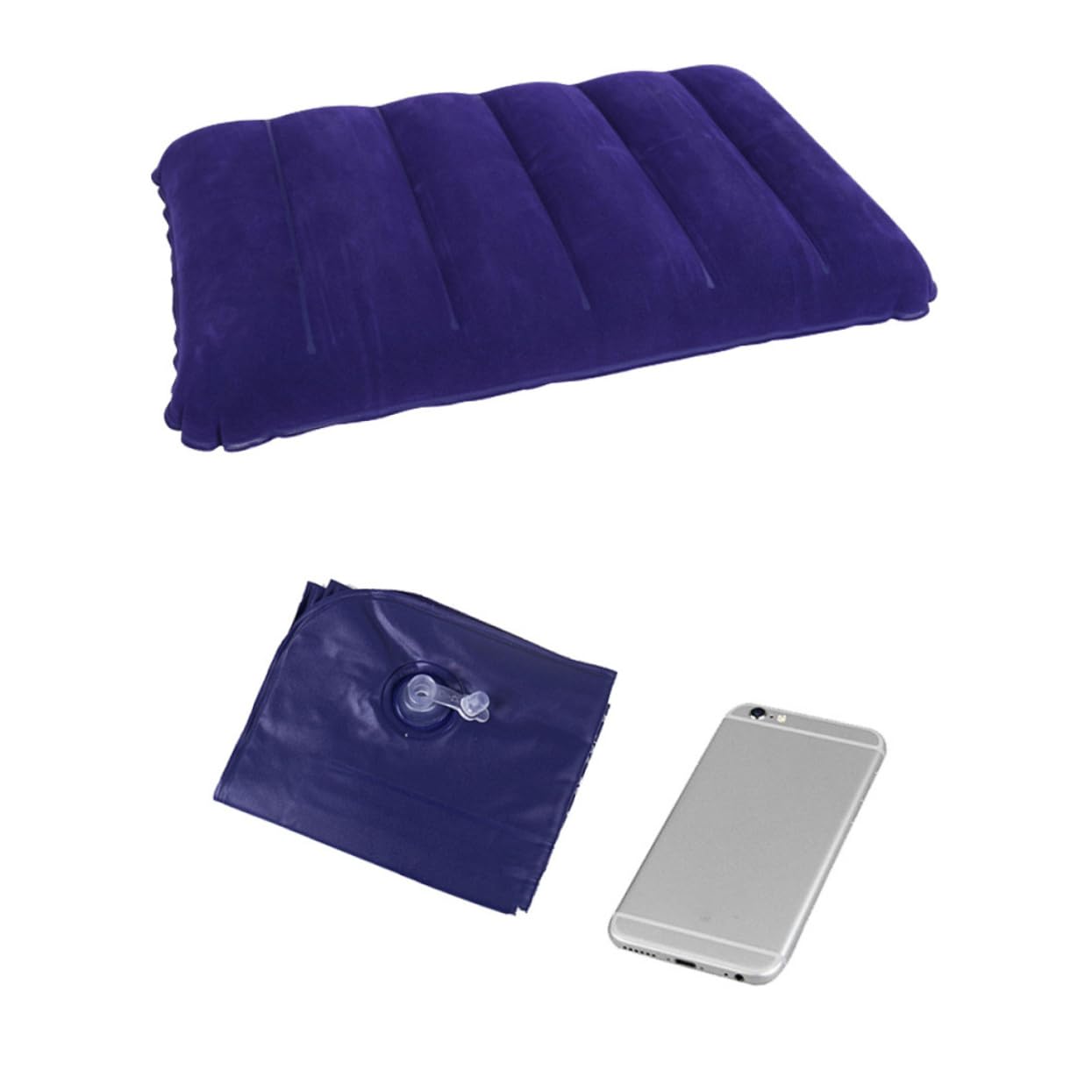 GOOHOCHY 4pcs Inflatable Neck Pillow Camping Pillow PVC Flocking Portable for Travel and Neck Support