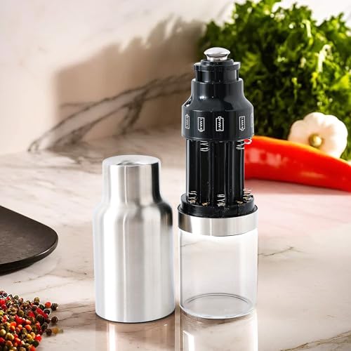 Image of UMAI Electric Pepper Grinder | Black Pepper Crusher | Pepper Grinder Crusher | Battery Operated Stainless Steel Mill with Adjustable Coarseness (6*AAA Battery, not Included in Package)