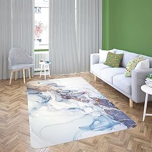 Grote tapijten voor woonkamer 200×290 baby blauw marmeren tapijten woonkamer zeer groot 200×290, antislip wasbare vloerkleden, tapijt loper voor hal, extra grote tapijten voor slaapkamer