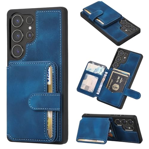 Étui Samsung Galaxy S20 FE bleu antichoc en silicone et cuir avec support