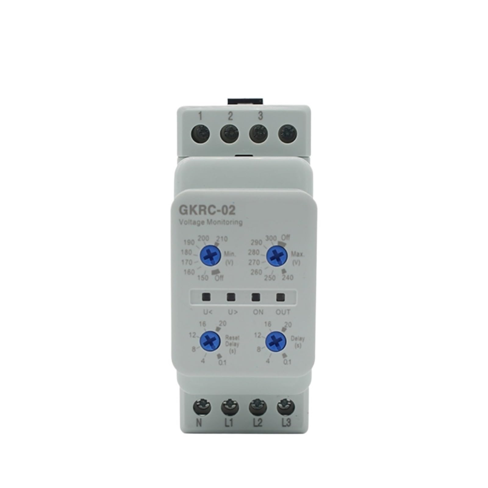 DEBLAN Relé de Dispositivo AC GKRC-02 relé de protección de Falla de Fase con relé de monitoreo de Voltaje Sellado de Cuatro Cables trifásico de Baja Potencia