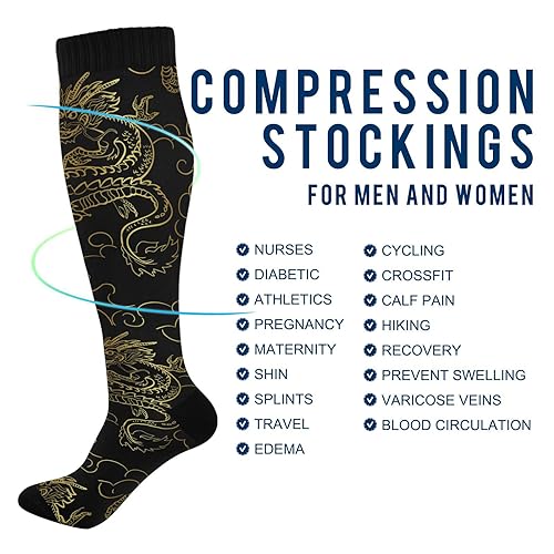 Image of Fisyme Socks for Women Men, Warm Comfort Athletic Crew Running Hiking Cycling Compression Socks