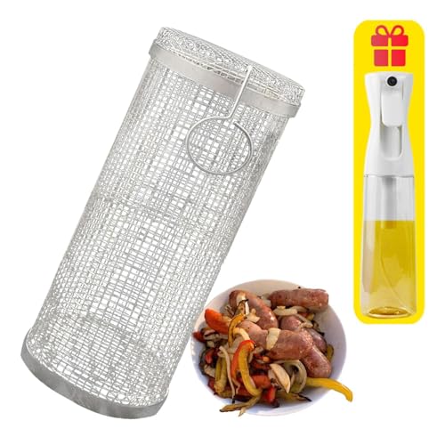 Wizvox Parrilla Acero Inoxidable, Ccesorios Barbacoa Electrica Parillas para Barbacoa, Funciona con Cualquier Parrilla (Viene con Un Rociador De Aceite De 300ml),1pcs