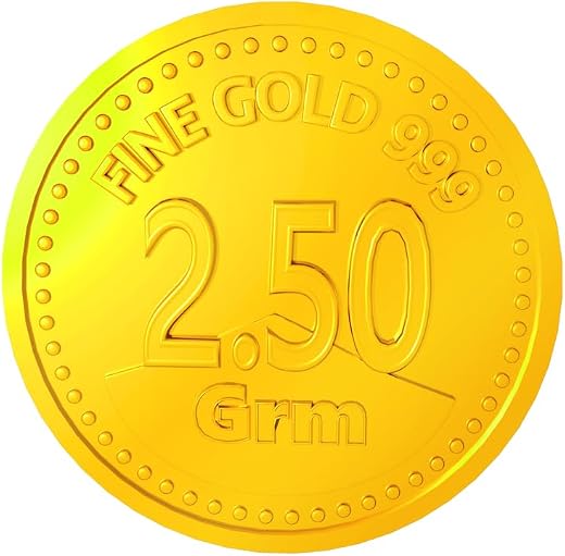 2.5gm Euphoria Jewellery by A Himanshu pure 24KT gold coin in 999 finese
