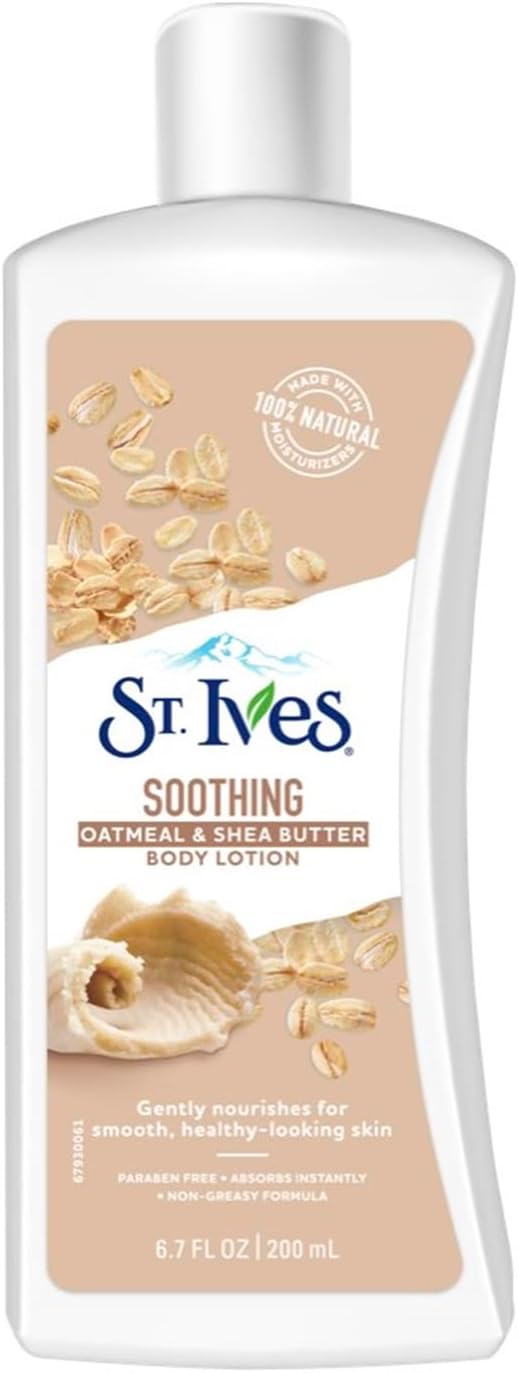 St. Ives Soothing Oatmeal & Shea Butter Body Lotion| Organic Skin Renewing Lotion For Smooth & Supple Skin| Deeply Hydrates & Nourishes| Paraben-Free & Non-Greasy| Dermatologically Tested| 200ml