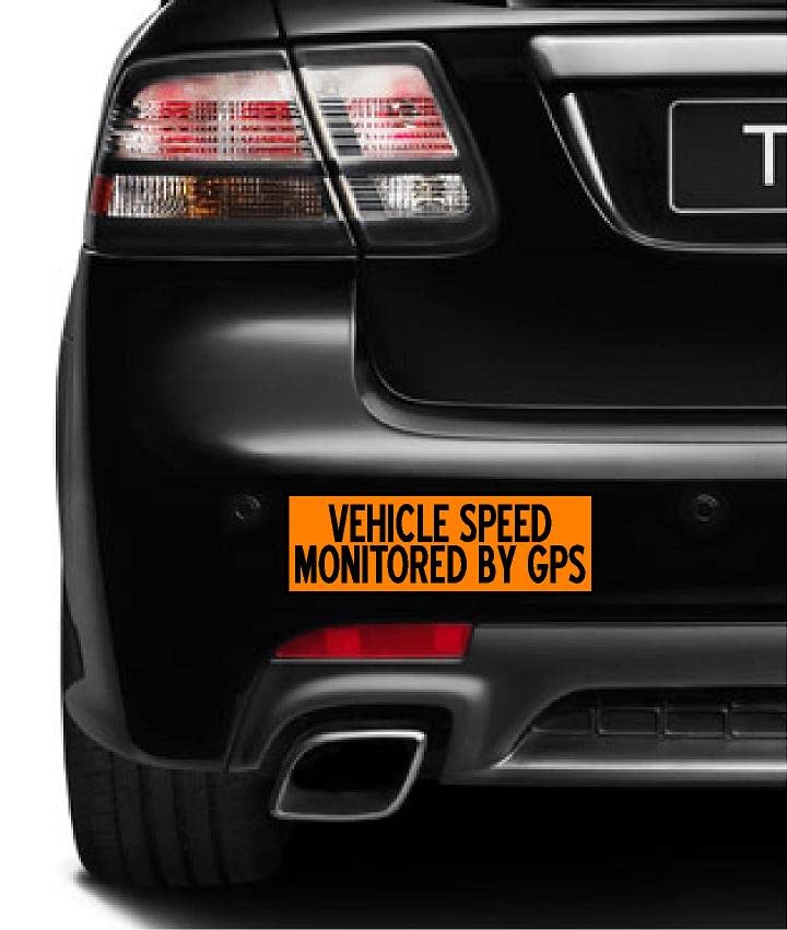 SET 3 Vehicle Speed Monitored by GPS Car MAGNET Magnetic Bumper Sticker orange Magnetic Bumper Sticker bright safety orange