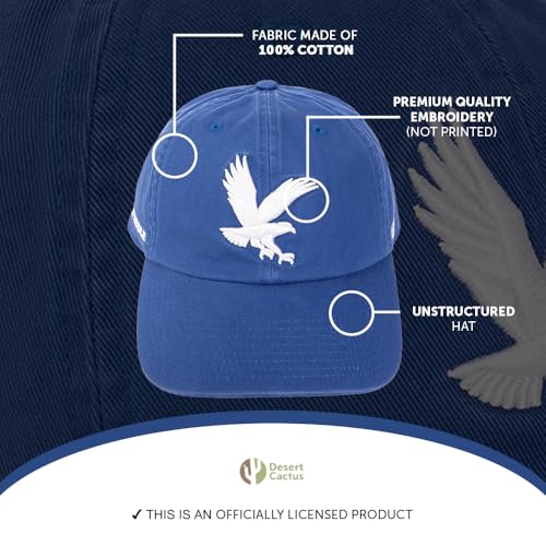 Gorra bordada universitaria ajustable color azul miniatura 4