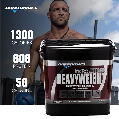Boditronics Mass Attack Heavyweight Mass Gainer Powder for High Protein Weight Gainer Protein Powder with 5g Creatine and Beta Alanine (Milk Chocolate) - Image 4