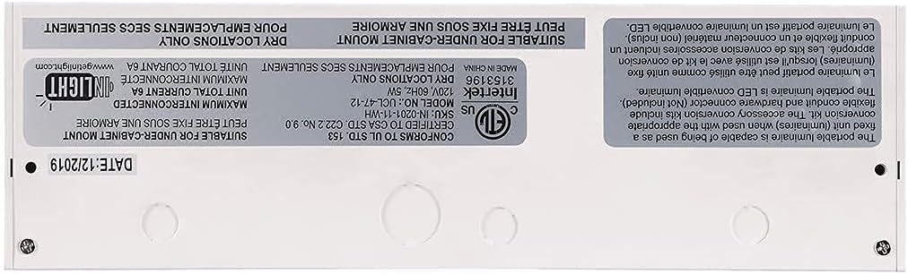 GETINLIGHT 2 Strain Relief & 12’’ Under Cabinet Light