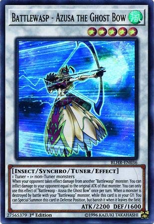Amazon.com: Yu-Gi-Oh! - Battlewasp - Azusa The Ghost Bow - BLHR-EN036 -  Ultra Rare - 1st Edition - Battles of Legend: Hero's Revenge : Toys & Games