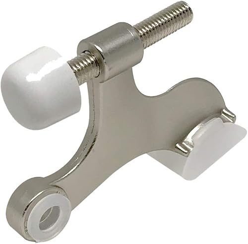 Miniatura 2 de Litepak - Tope para puerta con bisagras de 2 12 x 3 14 pulgadas con punta de goma y tornillo de acero (níquel satinado, 32 unidades)