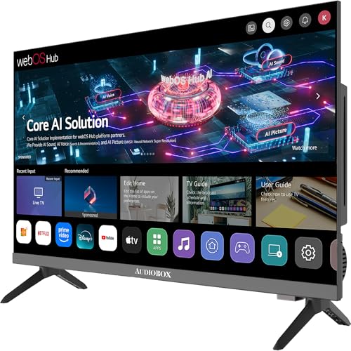 Image of Audiobox Smart LED Full HDTV - webOS Hub Smart TV, 1080p, ThinQ AI, WiFi Dual-Band, HDMI ARC, AC /DC 12V Compatible, Wall Mountable (24 Inch)