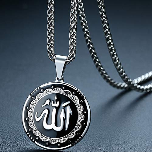 Jude Jewelers Stainless Steel Round Shape Muslim Islamic Religious Pendant Necklace3