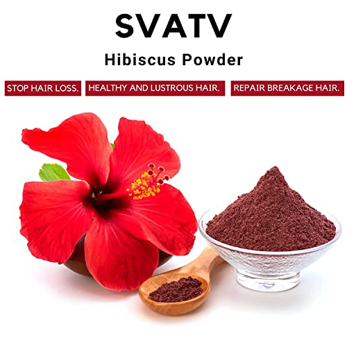 SVATV Hibiscus Powder | Sabdariffa | Rosa Sinensis | Natural Powder for Hair & Skin | Prevent hair Problem & Minimizes Skin Pores for Men & Women 227g, 0.5lb, 8oz