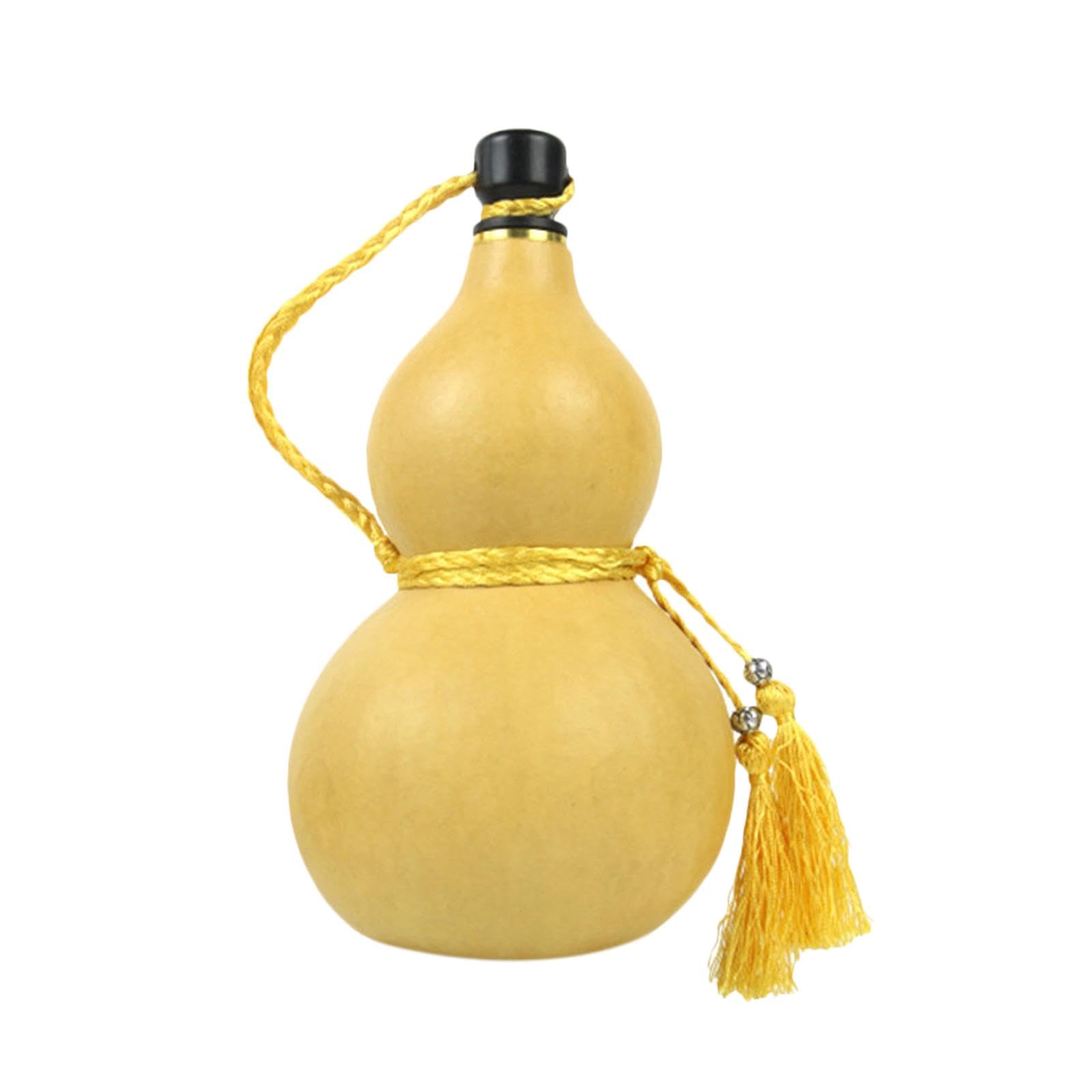Baoblaze Kürbis-Wasserflasche, Kürbis-Weinflasche, Outdoor-Aktivitäten, Trinkkürbis, Kunsthandwerk, Schnapskessel für die Schreibtischdekoration zu Hause, gelb groß