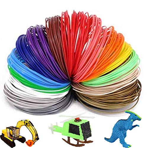 Filament PLA pour 3D Pen, 1.75mm Précision Dimensionnelle +/- 0,02 mm Matériaux d'impression 10/20/ 26 Couleurs à Option PLA de filament de stylo 3D Aucune Odeur, Longueur 3m/ 5m chaque couleur Cover