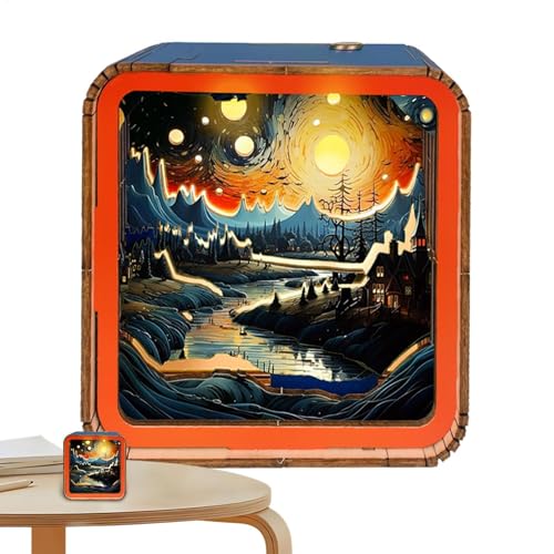 Luz Nocturna de Rompecabezas de Madera,Luz Nocturna de Rompecabezas,Rompecabezas de Madera inalámbricos Luz Nocturna LED - Rompecabezas de Madera con luz Nocturna, Juguete, decoración de Escritorio