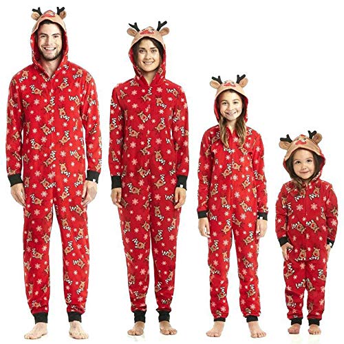 MEISI Pijama Vermelho de Uma Peça Alce Bonito Dos Desenhos Animados Roupa de Casa de Uma Peça Pijama