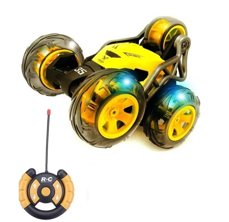 Image of Remote Control Rock Crawler Mist Smoke Spray Function, High Speed 1:18 RC Car Toys for Boys 2WD Off Road Vehicle Toy Cars for Kids Monster Truck Rock Climbing Car Toy (Stunt Cars Yellow)