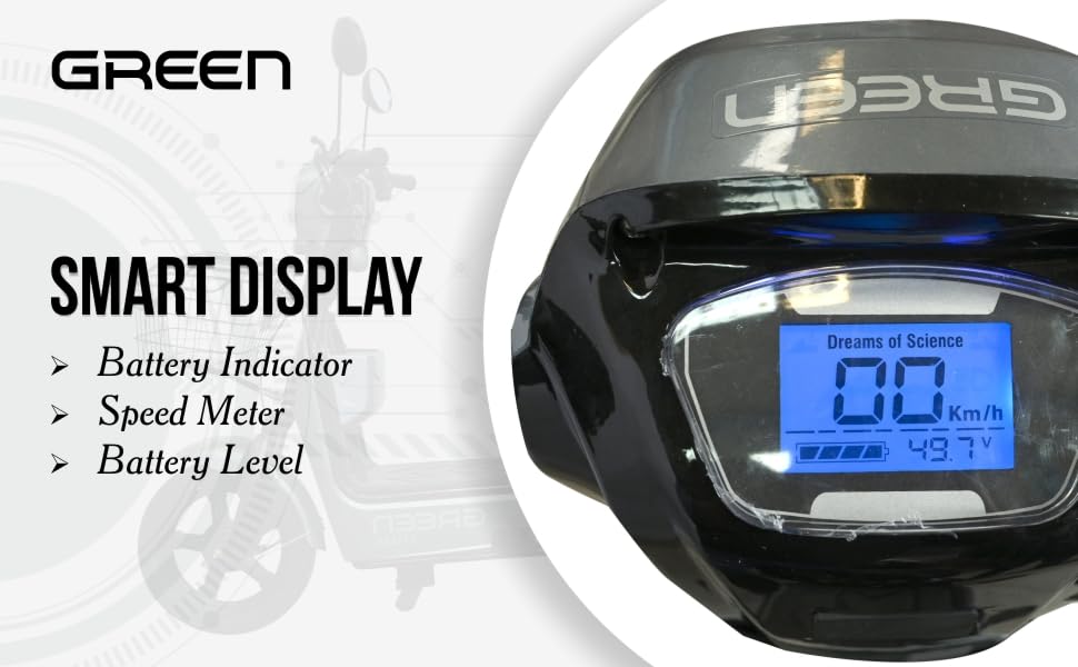 Image of Green Udaan Low Speed Electric Scooter Non RTO with Portable Charger (Grey, Udaan 30 KM)