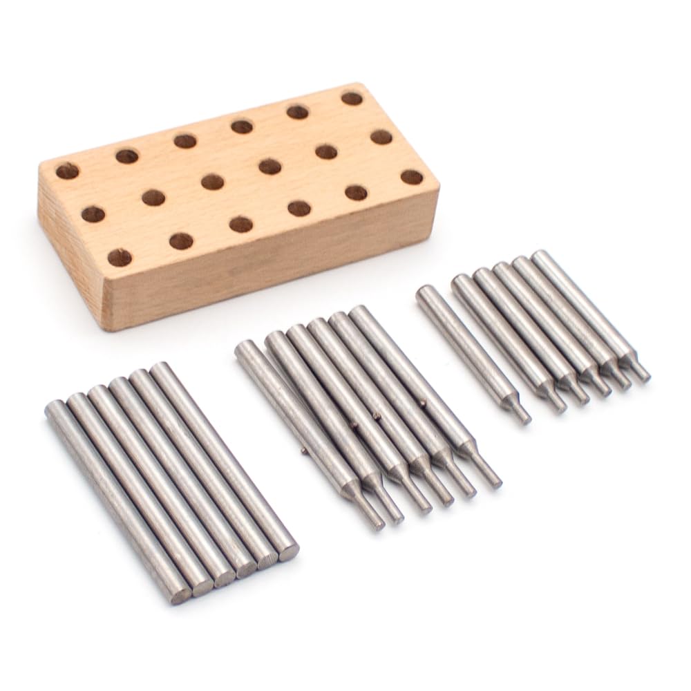 18 Teiliges Edelstein Dopstick Set, Durchmesser 6MM, Edelstein Dop Stick aus Edelstahl mit Aufbewahrungsbox für Steinfacetten Schleifmaschine