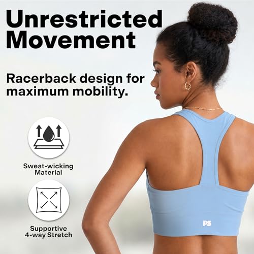 Image of POPSUGAR Sports Bras for Women - Y Back, High Neck, Strappy & Long Line Padded Racerback Bra Workout Yoga Top Racer Back Bra