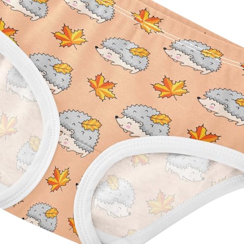 Girls' Underwear Hedgehogs Maple Leaves Cotton Stretch Comfort Toddler Panties4