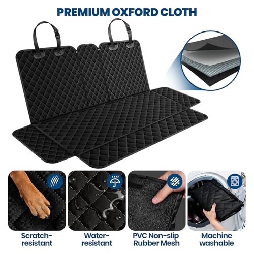 Dayacoco Dog Car Seat Cover, Waterproof, Non-Slip, Scratch-Proof Back Seat Cover, Easy-to-Clean Protector, Universal Fits Cars & SUVs Rear Seats (135 cm×123 cm), Black - Image 4