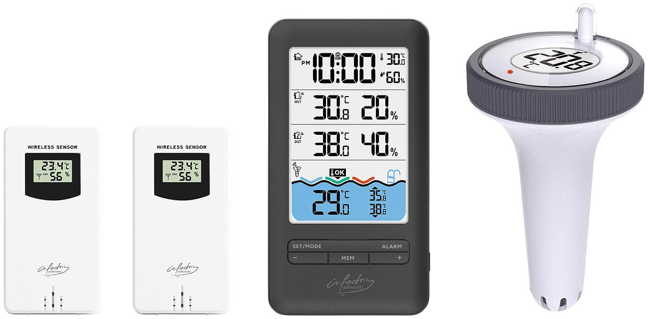 Bassulouda ThermomèTre De Piscine Avec Affichage LED Et