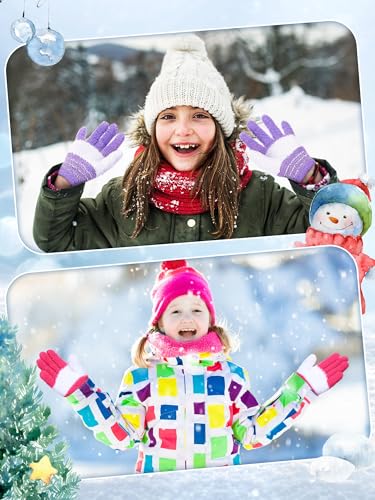 Image of EBOOT 3 Pairs Winter Kids Gloves Warm | Toddler Gloves for Boys Girls Outdoor, Full Finger Fluffy Soft Mittens for 1-11 Years Children, Multiple Colors
